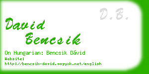 david bencsik business card